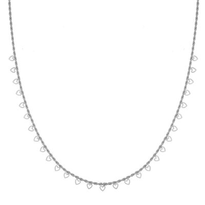 COLLAR MUCHOS CORAZONES ABIERTOS - ADULTO - PLATA