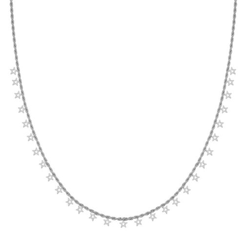 NECKLACE MANY OPEN STARS - ADULT - SILVER