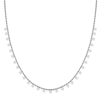 COLLIER BEAUCOUP D'ÉTOILES OUVERTES - ADULTE - ARGENT