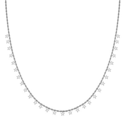 NECKLACE MANY OPEN STARS - ADULT - SILVER