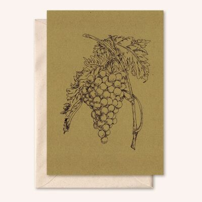 Duurzame kaart + envelop | Druiven | Karton