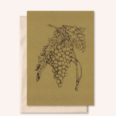 Duurzame kaart + envelop | Druiven | Karton