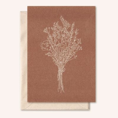 Carte + enveloppe durable | Bouquet de fleurs | Figure