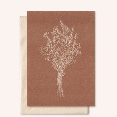 Carte + enveloppe durable | Bouquet de fleurs | Figure