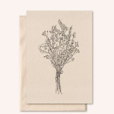 Duurzame kaart + envelop | Boeketje bloemen | Vlierbloesem