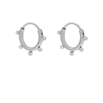 BOUCLES D'OREILLES CRÉOLES POIS - ARGENT