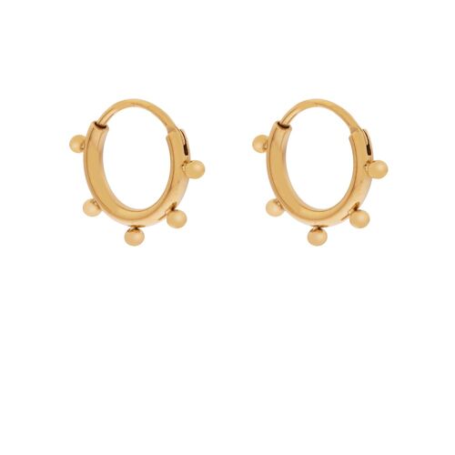 EARRINGS HOOP DOTS - GOLD