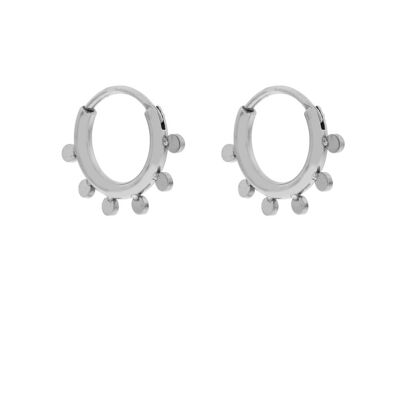 EARRINGS HOOP COINS - SILVER