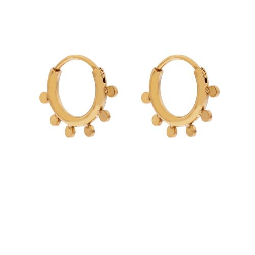 EARRINGS HOOP COINS - GOLD