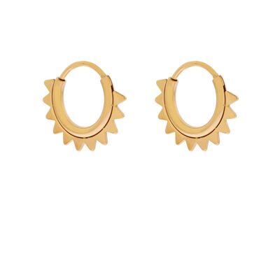 EARRINGS HOOP SPIKES - GOLD