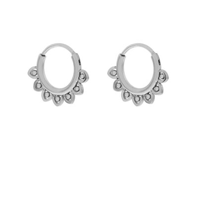 EARRINGS HOOP BAROQUE - SILVER