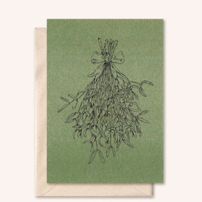 Sustainable card + envelope | Mistletoe | olive leaf