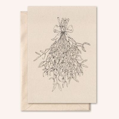 Sustainable card + envelope | Mistletoe | elderflower