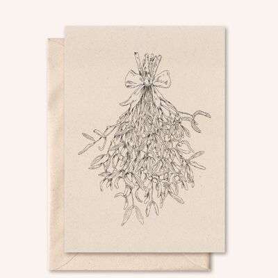 Tarjeta sostenible + sobre | Muérdago | flor de saúco