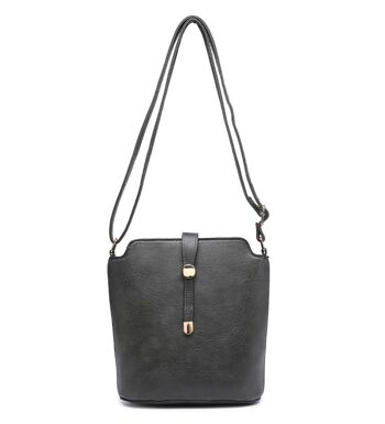 Nouveau sac à bandoulière pour femmes sac à main de qualité sac à bandoulière principal à glissière en cuir PU végétalien - ZQ-392m noir 8