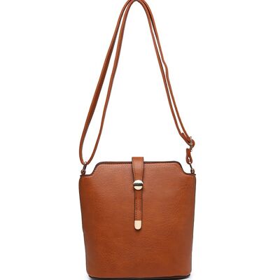 Nouveau sac à bandoulière pour femmes sac à main de qualité sac à bandoulière principal à glissière en cuir PU végétalien - ZQ-392m marron