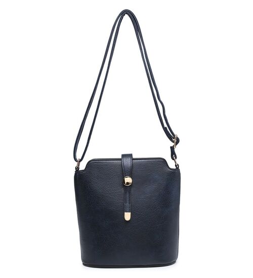 New Womens Crossbody Bag Quality Handbag Main Zipper Shoulder bag vegan PU leather - ZQ-392m dark blue