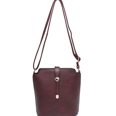 New Womens Crossbody Bag Quality Handbag Main Zipper Shoulder bag vegan PU leather - ZQ-392m red