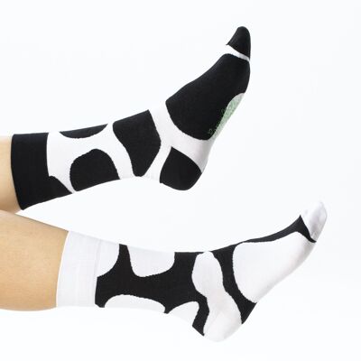 T 41-46 Mismatched Socken made in France oh the cow