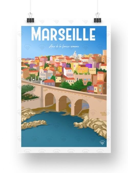 Marseille - Pont de la fausse monnaie new version 30 x 40 cm