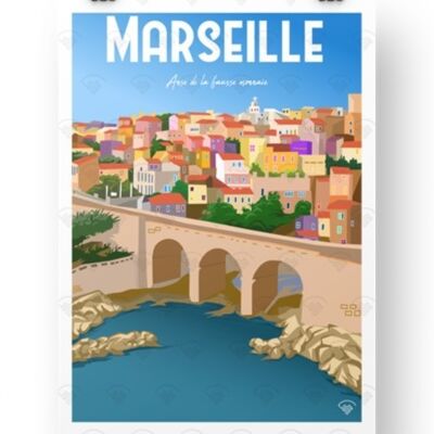 Marseille - Pont de la fausse monnaie new version 30 x 40 cm