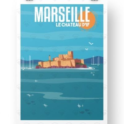 Marsella - Castillo de If 30 x 40 cm