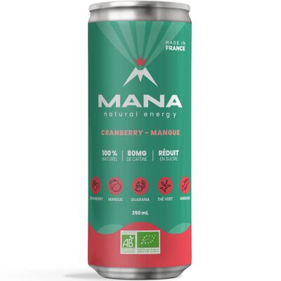 MANA Natural Energy - Preiselbeere & Mango - 250 ml