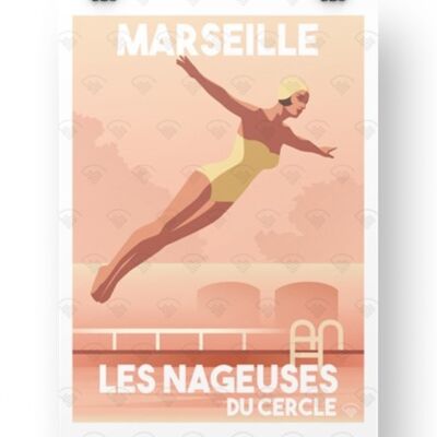 Marsella - Nadadores del circulo 30 x 40 cm