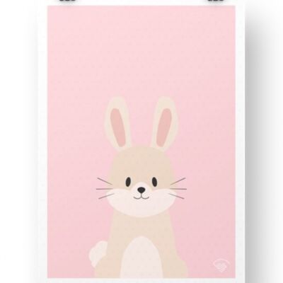 Affiche Lapin - Rose
