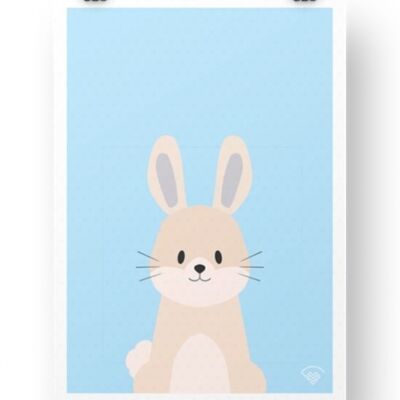 Rabbit Poster - Blue