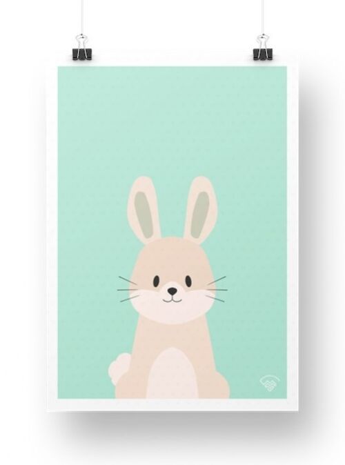 Affiche Lapin - Aqua