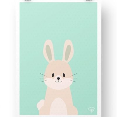 Rabbit Poster - Aqua