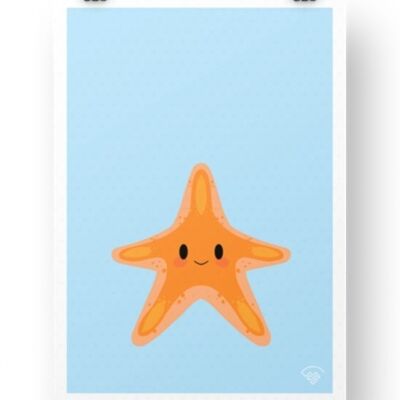 Póster Estrella de mar - Azul