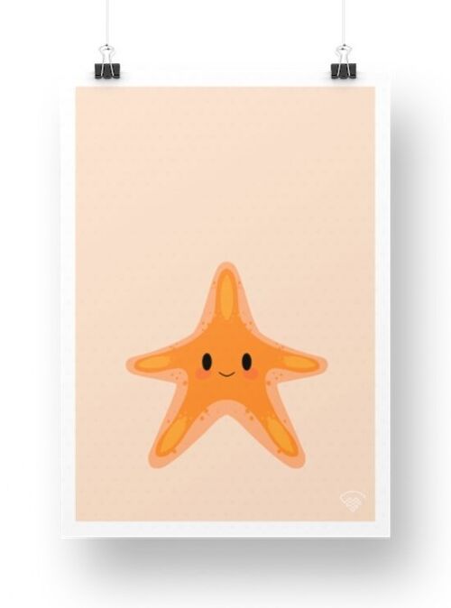 Affiche Etoile de mer - Orange