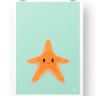 Starfish Poster - Aqua