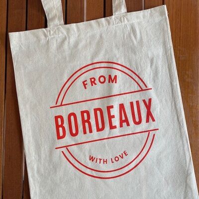 TOTE BAG AUS BORDEAUX MIT LIEBE