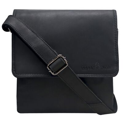 Jost Ledertasche Damen Umhängetasche Klein Herren Vintage - Schwarz