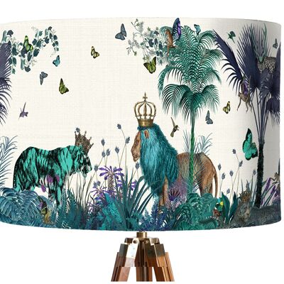 Lampshade pack of 3 mixed sizes- Tropical lions Blue