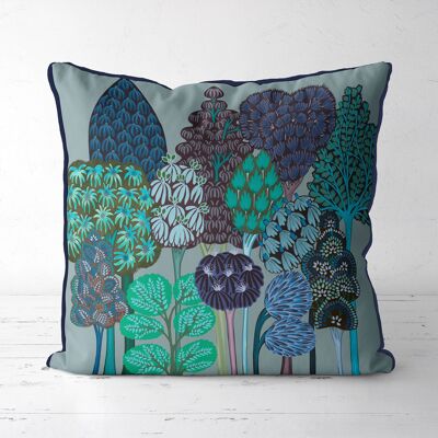 Serene forest blues, Throw Pillow, Cushion Cover, 45x45cm