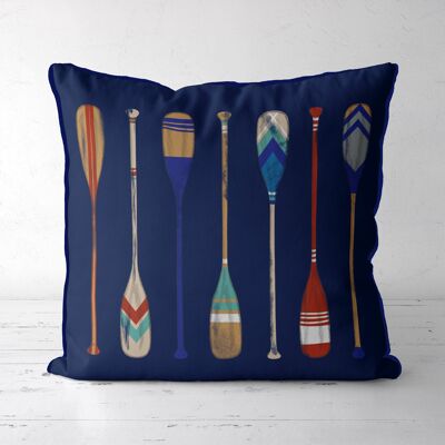 Vintage oars set 1, Bright on Blue, Throw Pillow, Cushion Cover, 45x45cm