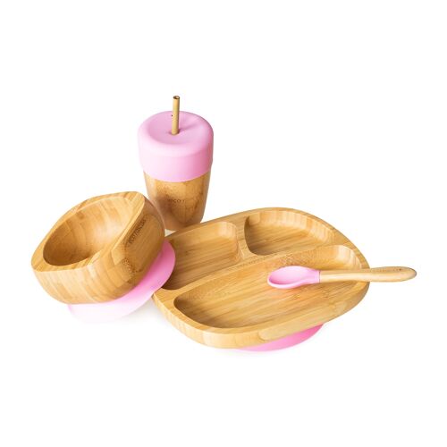 Toddler Plate, Straw Cup and Bowl and Spoon Gift Set
