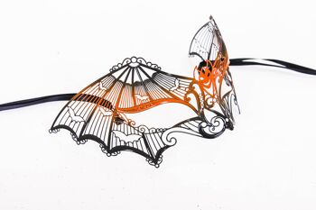 Maschera Veneziana - Colombina Pipistrello - Arancio/Néron 2