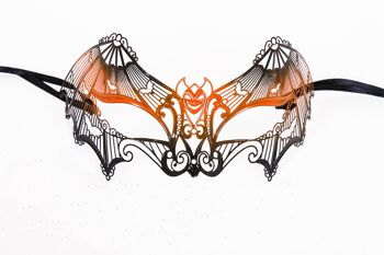 Maschera Veneziana - Colombina Pipistrello - Arancio/Néron 3
