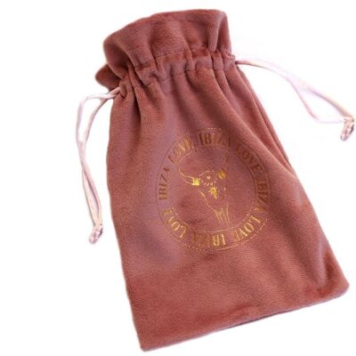 Sac cadeau velours marron