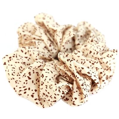 Scrunchie grandes lunares crema