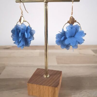 Mini-Charlotte earrings, flowers, color, bohemian, nature, winter. wedding collection. Periwinkle blue.