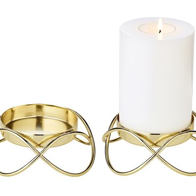 Set of 2 candlesticks Bastia in gold H 5 cm