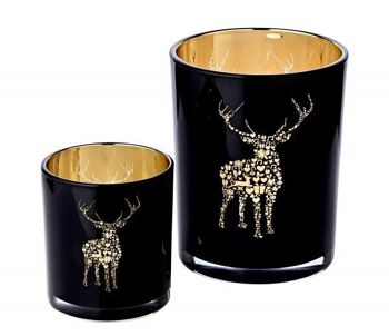 Lot de 2 bougies chauffe-plat Fancy noir H 8 cm 3