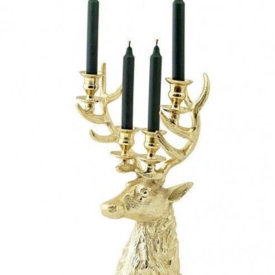Candeliere cervo Richard oro H 43 cm