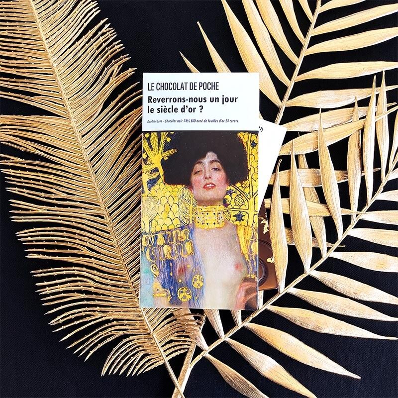 Tavoletta di cioccolato fondente BIO 74% con foglia d'oro - Vedremo mai più il secolo d'oro?